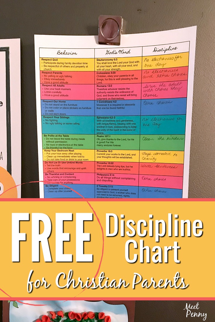 Free Discipline Chart for Christian Parents - Meet Penny