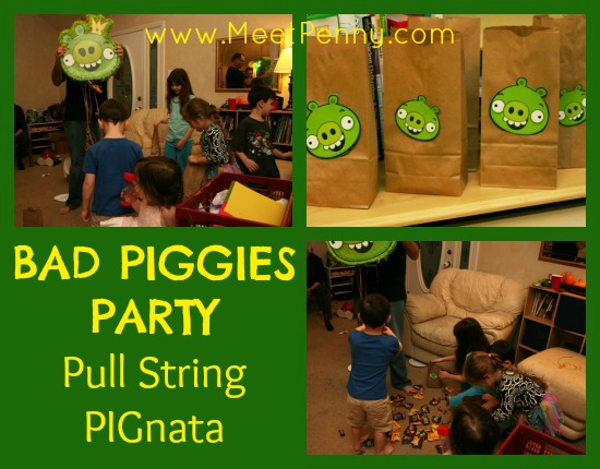 Bad Piggies themed birthday party games goodie bags