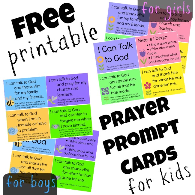 free printable prayer prompt cards for boys and girls