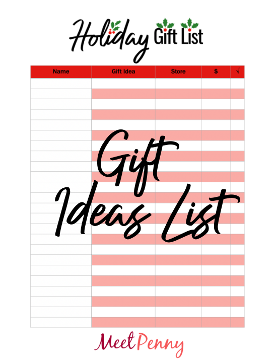 free holiday shopping planner printable pages