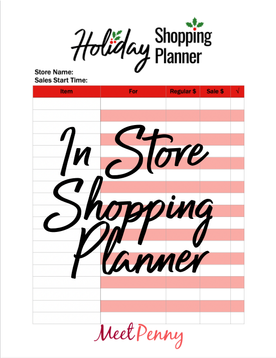 free holiday shopping planner printable pages