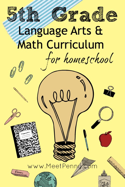 What she is using for 5th grade homeschool curriculum in language arts and math. Includes a 5th grade reading list.
