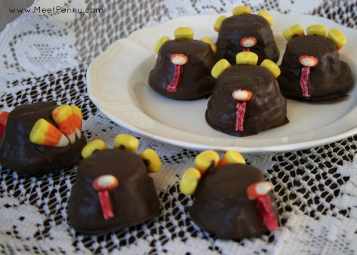 gluten free brownies - but decorated like turkeys - very cute.