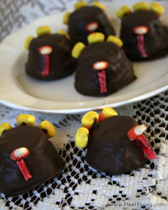 gluten free brownies made to look like turkeys - because gluten free kids deserve fun food too!