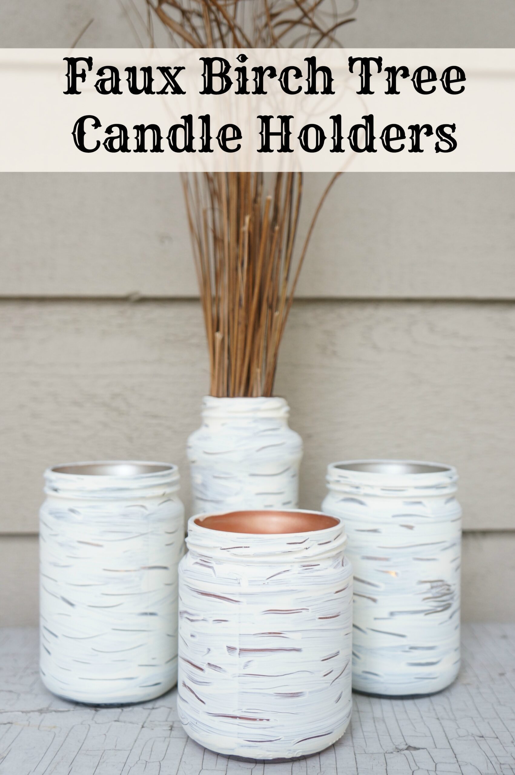 Faux Birch Tree Candle Holders