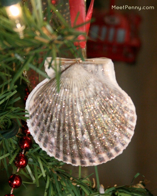 More than 20 examples of homemade Christmas ornaments on her tree. All are so easy that even a not-so-crafty person like me could do them!