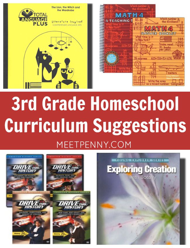Great recommended 3rd grade homeschool curriculum linked to where you can buy.