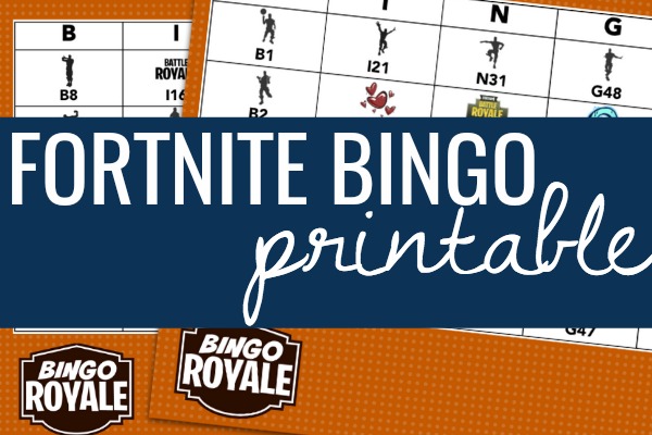 Printable Fortnite Inspired Bingo Game