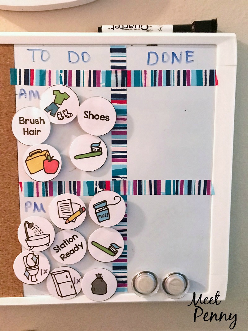 Super easy chore chart for kids with these free printable chore chart magnets.
